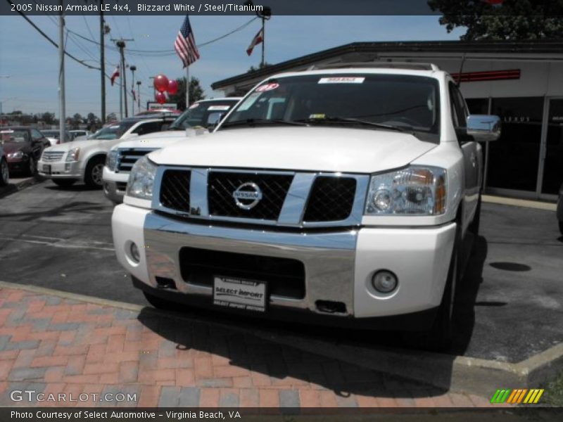 Blizzard White / Steel/Titanium 2005 Nissan Armada LE 4x4