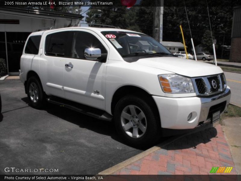 Blizzard White / Steel/Titanium 2005 Nissan Armada LE 4x4