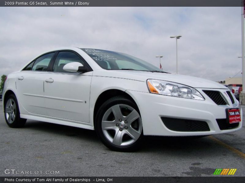 Summit White / Ebony 2009 Pontiac G6 Sedan