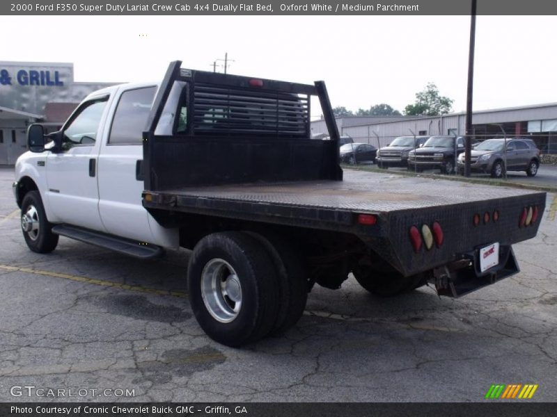 Oxford White / Medium Parchment 2000 Ford F350 Super Duty Lariat Crew Cab 4x4 Dually Flat Bed