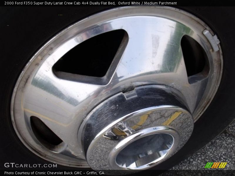 Oxford White / Medium Parchment 2000 Ford F350 Super Duty Lariat Crew Cab 4x4 Dually Flat Bed