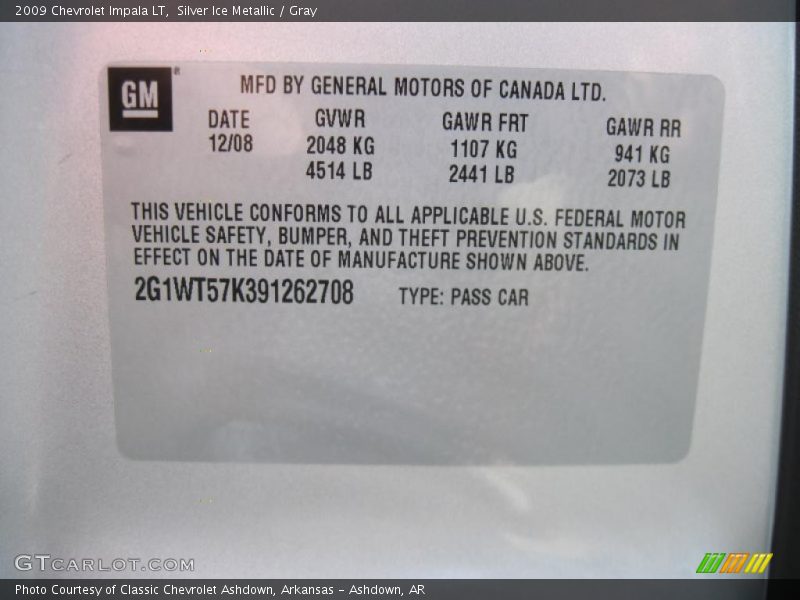 Silver Ice Metallic / Gray 2009 Chevrolet Impala LT