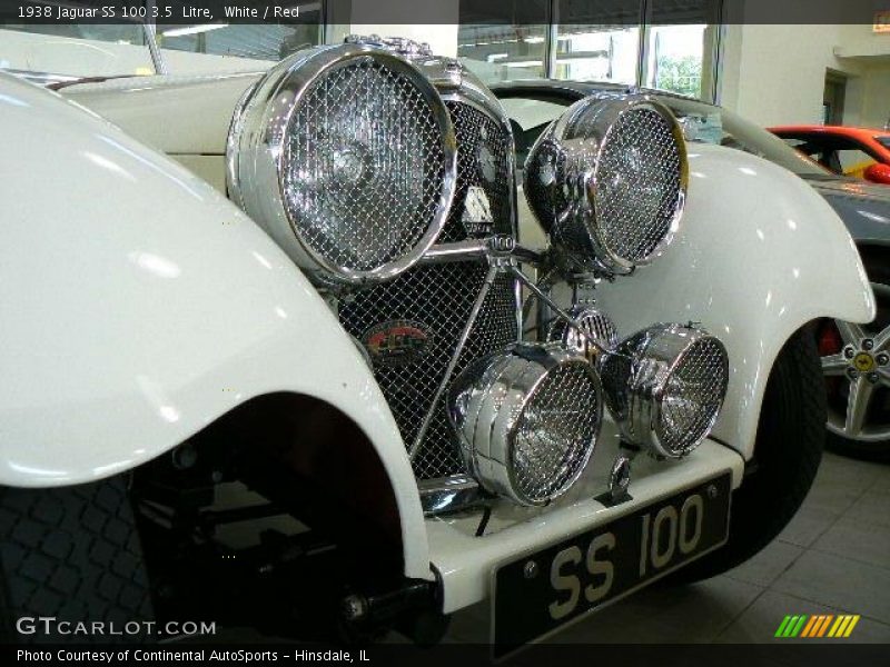 White / Red 1938 Jaguar SS 100 3.5  Litre