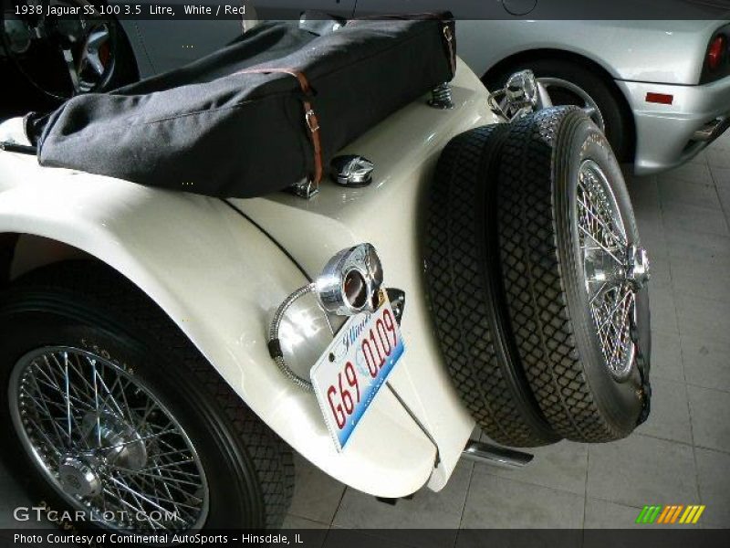 White / Red 1938 Jaguar SS 100 3.5  Litre