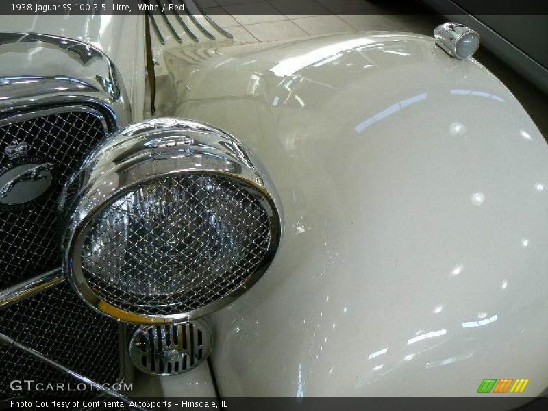 White / Red 1938 Jaguar SS 100 3.5  Litre