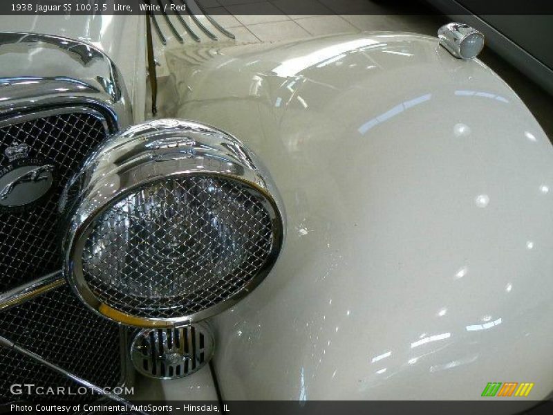 White / Red 1938 Jaguar SS 100 3.5  Litre