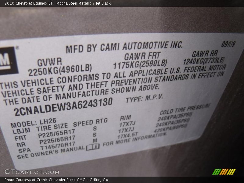 Mocha Steel Metallic / Jet Black 2010 Chevrolet Equinox LT