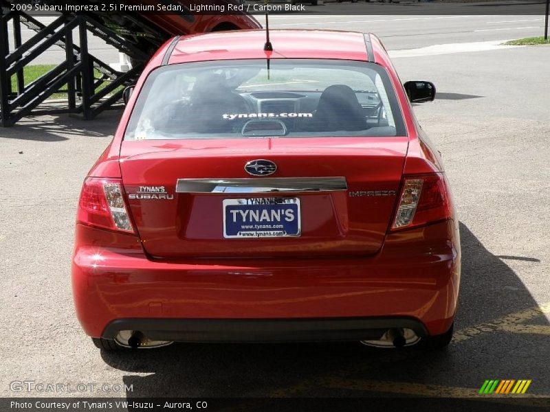 Lightning Red / Carbon Black 2009 Subaru Impreza 2.5i Premium Sedan