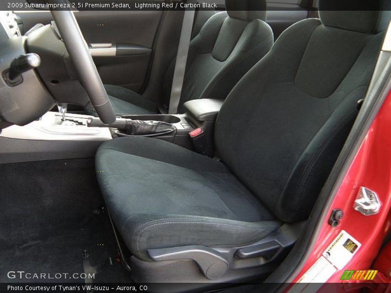 Lightning Red / Carbon Black 2009 Subaru Impreza 2.5i Premium Sedan