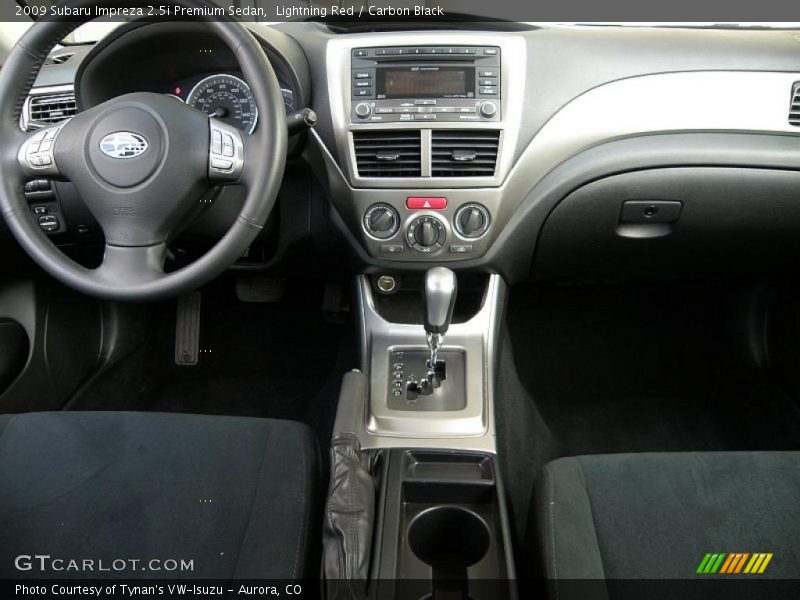 Lightning Red / Carbon Black 2009 Subaru Impreza 2.5i Premium Sedan
