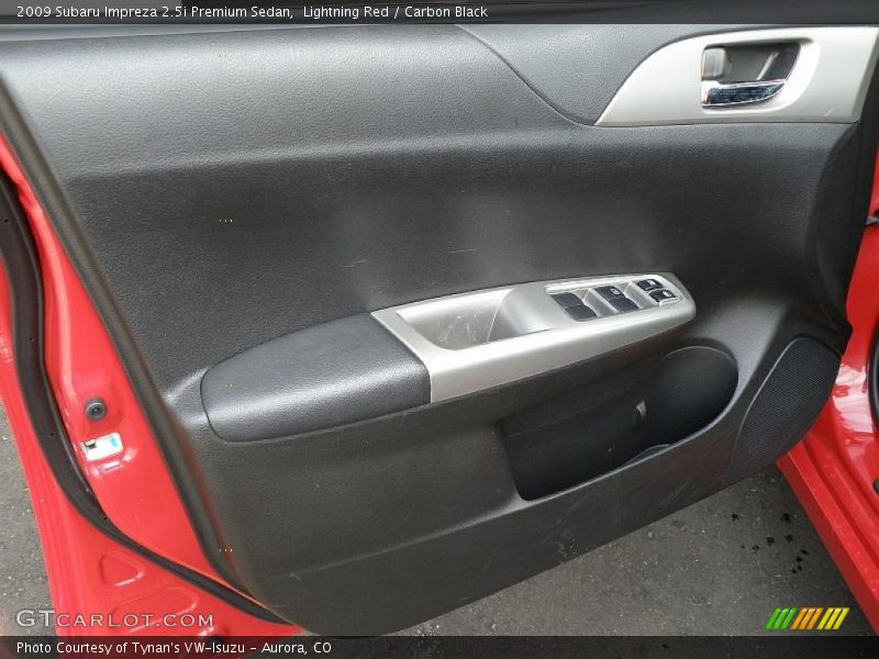 Lightning Red / Carbon Black 2009 Subaru Impreza 2.5i Premium Sedan