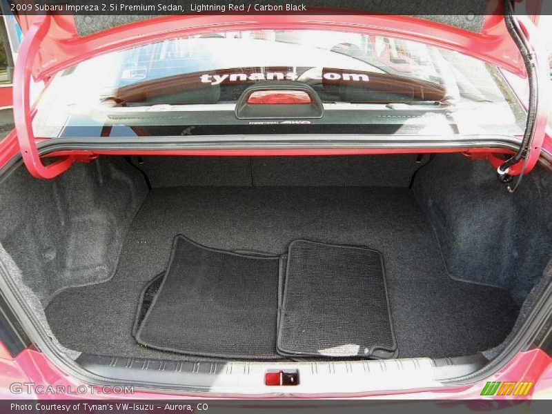 Lightning Red / Carbon Black 2009 Subaru Impreza 2.5i Premium Sedan