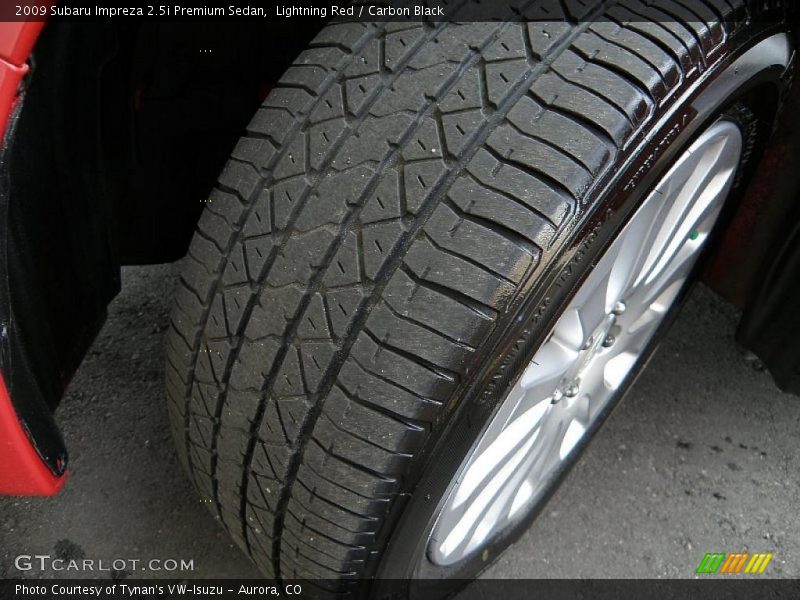 Lightning Red / Carbon Black 2009 Subaru Impreza 2.5i Premium Sedan