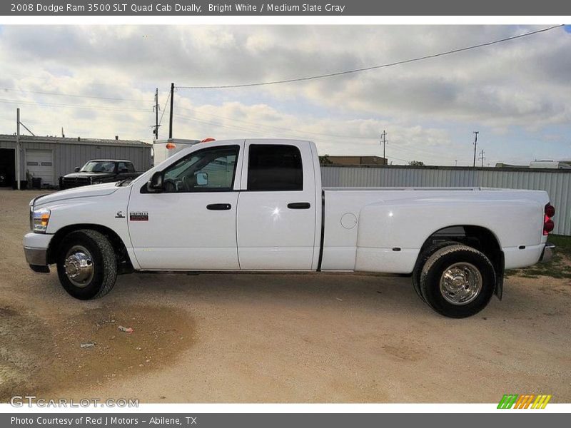 Bright White / Medium Slate Gray 2008 Dodge Ram 3500 SLT Quad Cab Dually