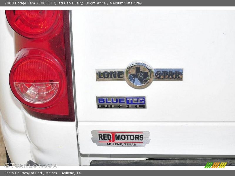 Bright White / Medium Slate Gray 2008 Dodge Ram 3500 SLT Quad Cab Dually