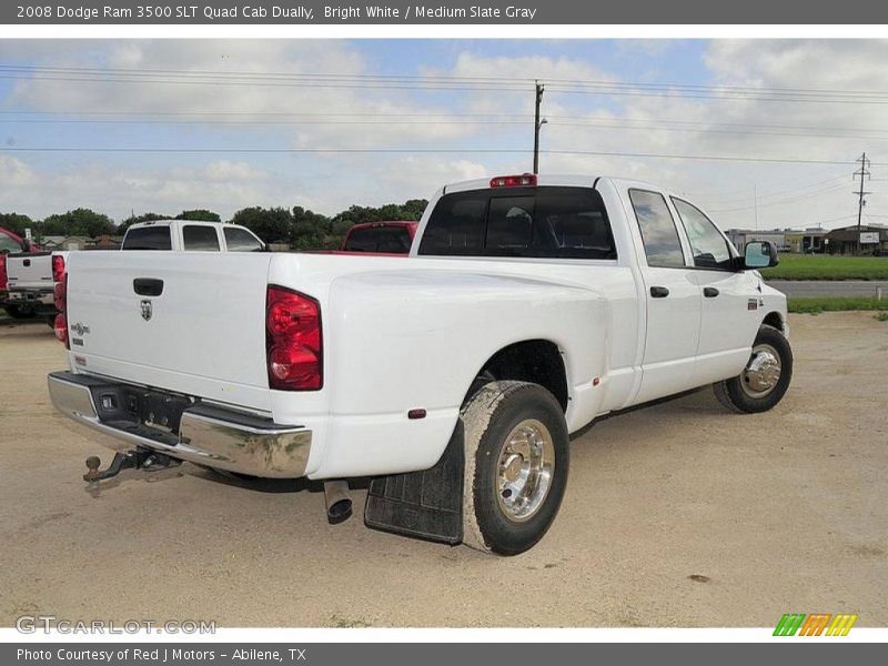 Bright White / Medium Slate Gray 2008 Dodge Ram 3500 SLT Quad Cab Dually