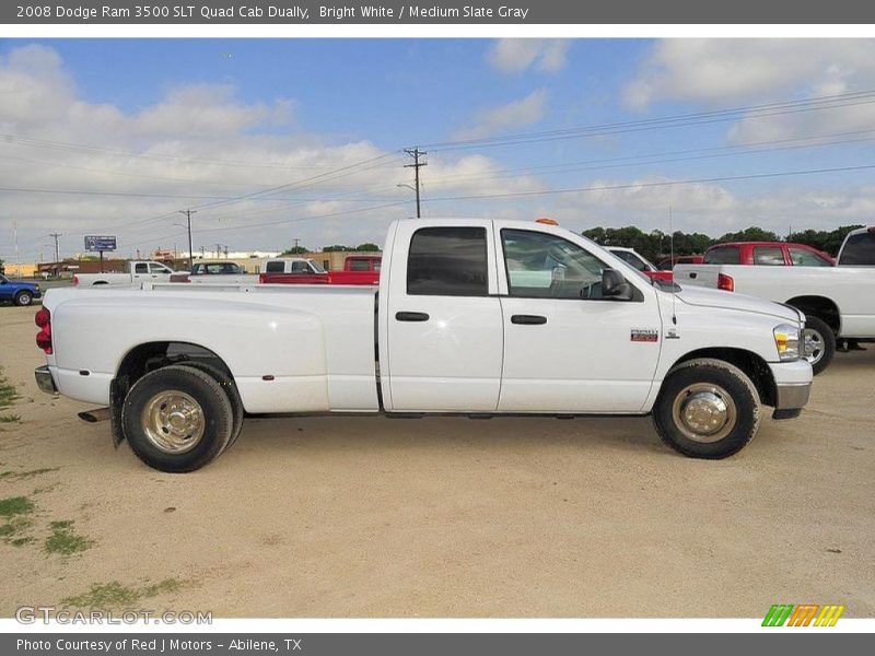 Bright White / Medium Slate Gray 2008 Dodge Ram 3500 SLT Quad Cab Dually