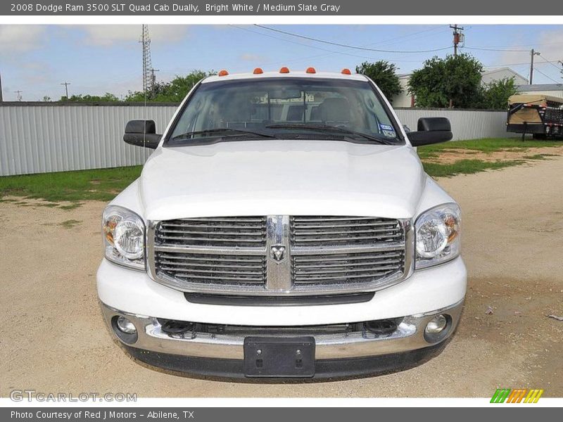Bright White / Medium Slate Gray 2008 Dodge Ram 3500 SLT Quad Cab Dually