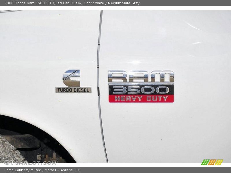 Bright White / Medium Slate Gray 2008 Dodge Ram 3500 SLT Quad Cab Dually