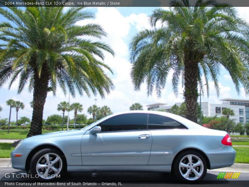 Ice Blue Metallic / Stone 2004 Mercedes-Benz CLK 320 Coupe