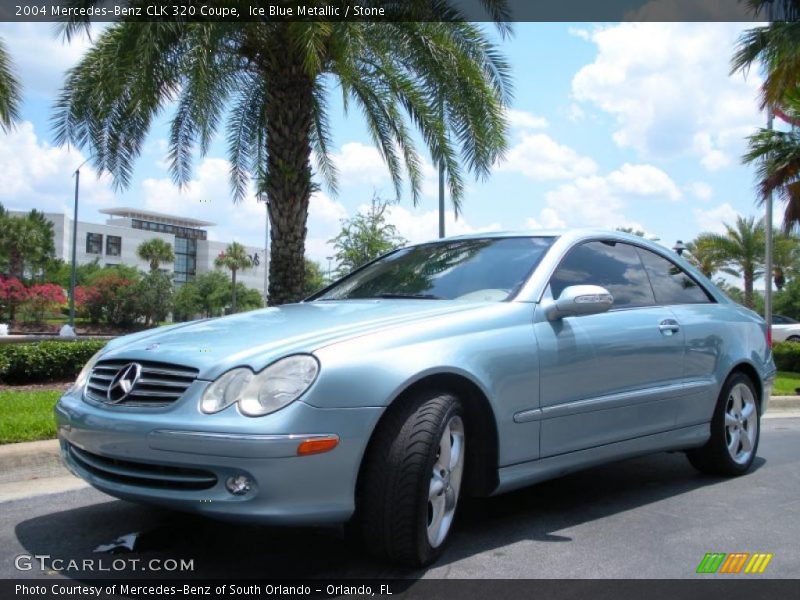 Ice Blue Metallic / Stone 2004 Mercedes-Benz CLK 320 Coupe