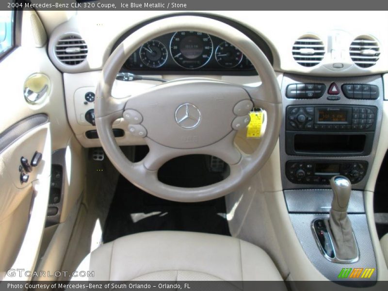 Ice Blue Metallic / Stone 2004 Mercedes-Benz CLK 320 Coupe
