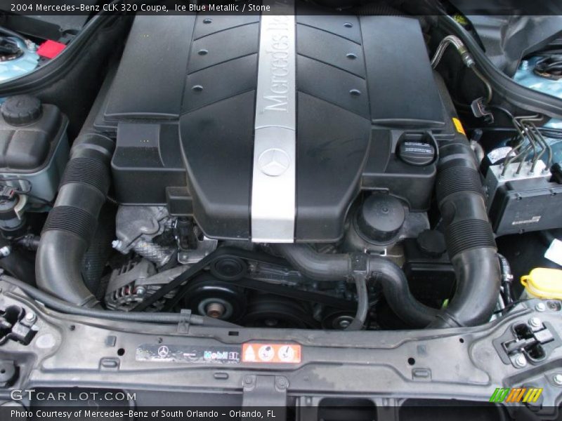 Ice Blue Metallic / Stone 2004 Mercedes-Benz CLK 320 Coupe