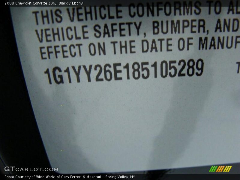 Black / Ebony 2008 Chevrolet Corvette Z06