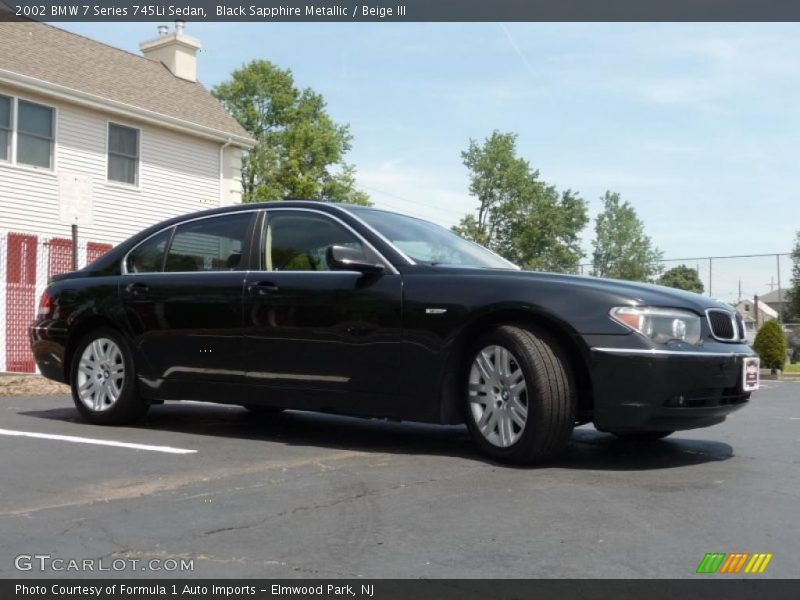 Black Sapphire Metallic / Beige III 2002 BMW 7 Series 745Li Sedan