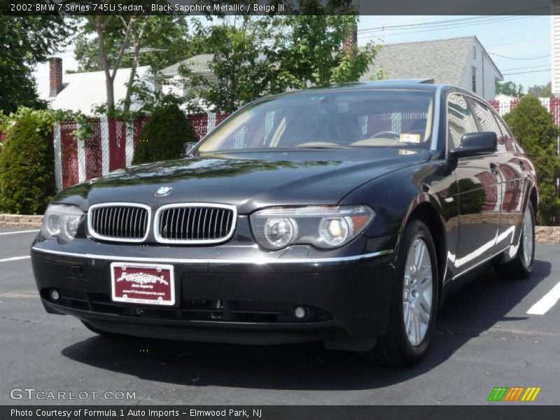 Black Sapphire Metallic / Beige III 2002 BMW 7 Series 745Li Sedan