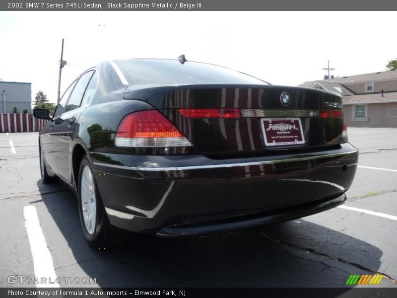Black Sapphire Metallic / Beige III 2002 BMW 7 Series 745Li Sedan