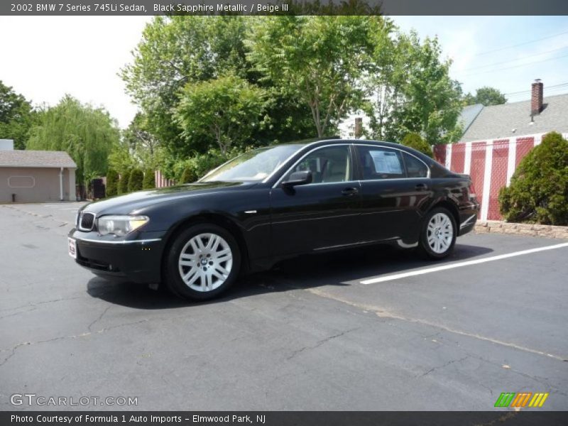 Black Sapphire Metallic / Beige III 2002 BMW 7 Series 745Li Sedan