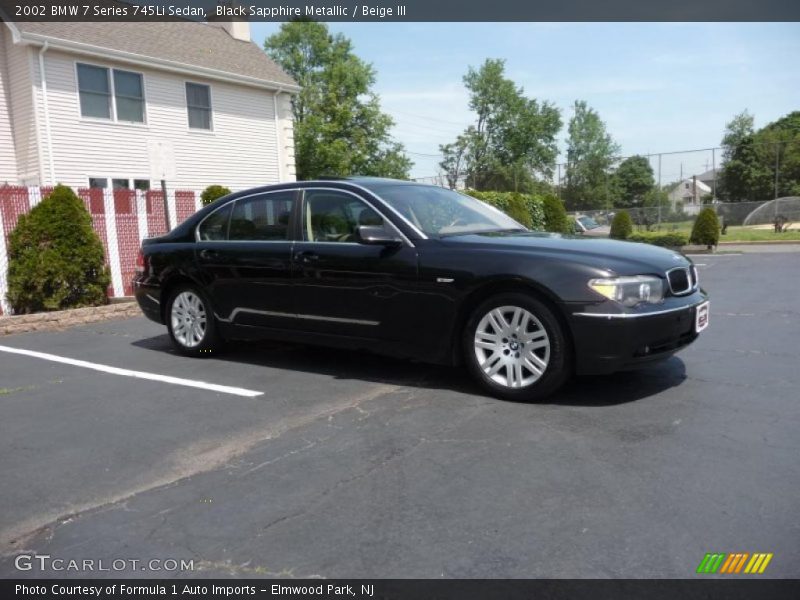 Black Sapphire Metallic / Beige III 2002 BMW 7 Series 745Li Sedan