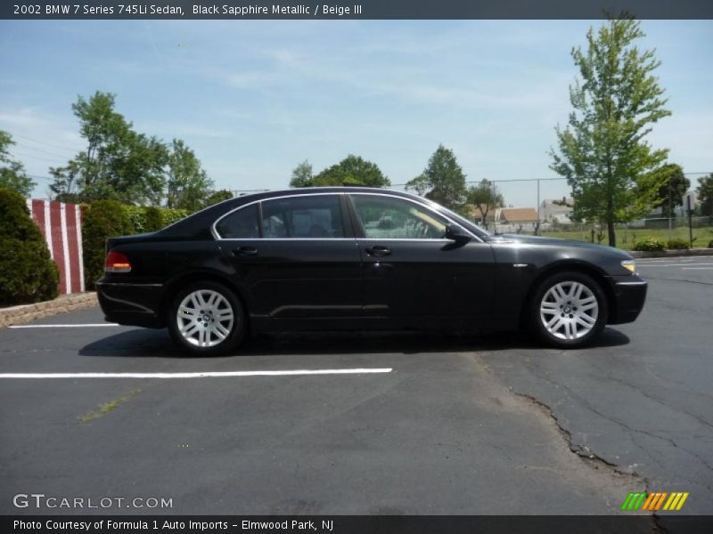 Black Sapphire Metallic / Beige III 2002 BMW 7 Series 745Li Sedan