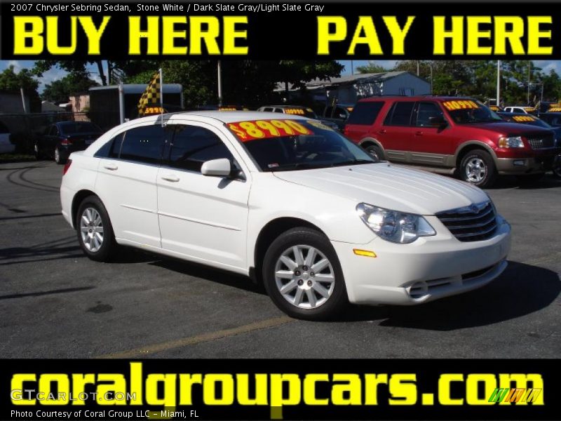 Stone White / Dark Slate Gray/Light Slate Gray 2007 Chrysler Sebring Sedan