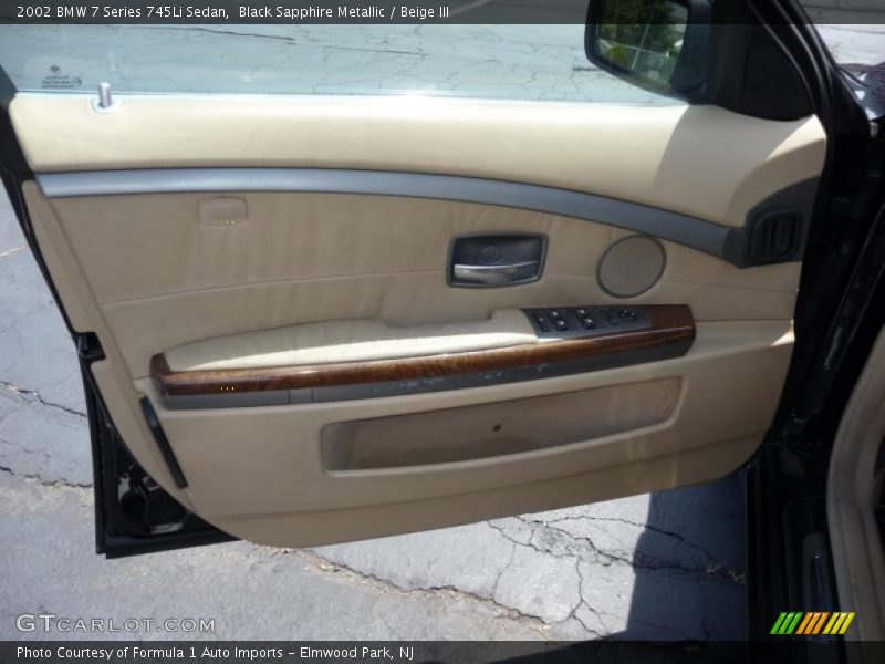 Black Sapphire Metallic / Beige III 2002 BMW 7 Series 745Li Sedan