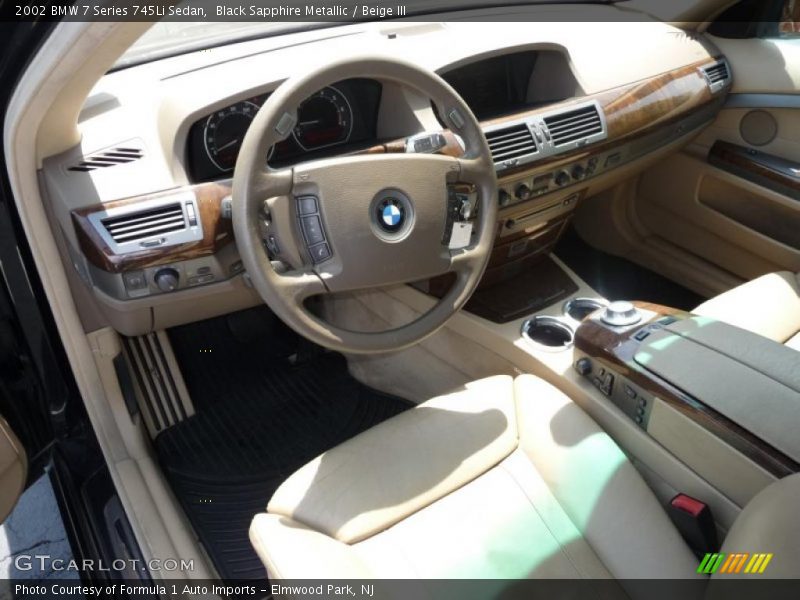 Black Sapphire Metallic / Beige III 2002 BMW 7 Series 745Li Sedan