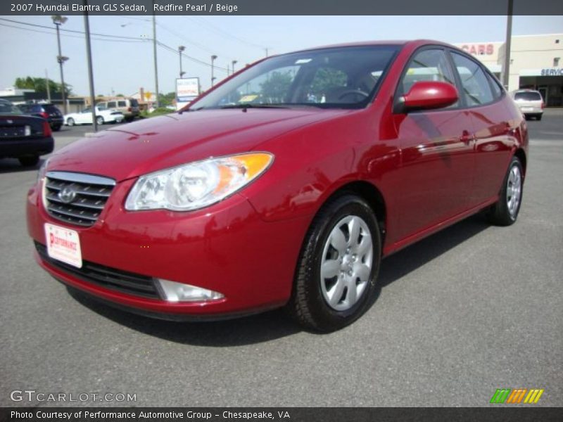 Redfire Pearl / Beige 2007 Hyundai Elantra GLS Sedan