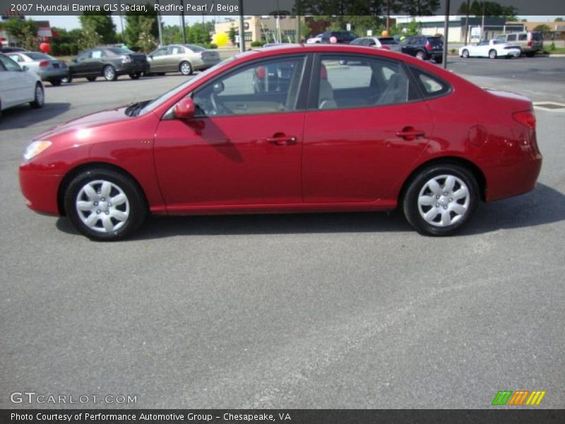Redfire Pearl / Beige 2007 Hyundai Elantra GLS Sedan
