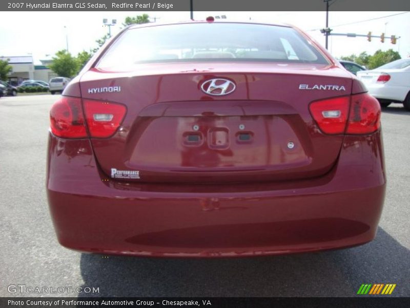 Redfire Pearl / Beige 2007 Hyundai Elantra GLS Sedan