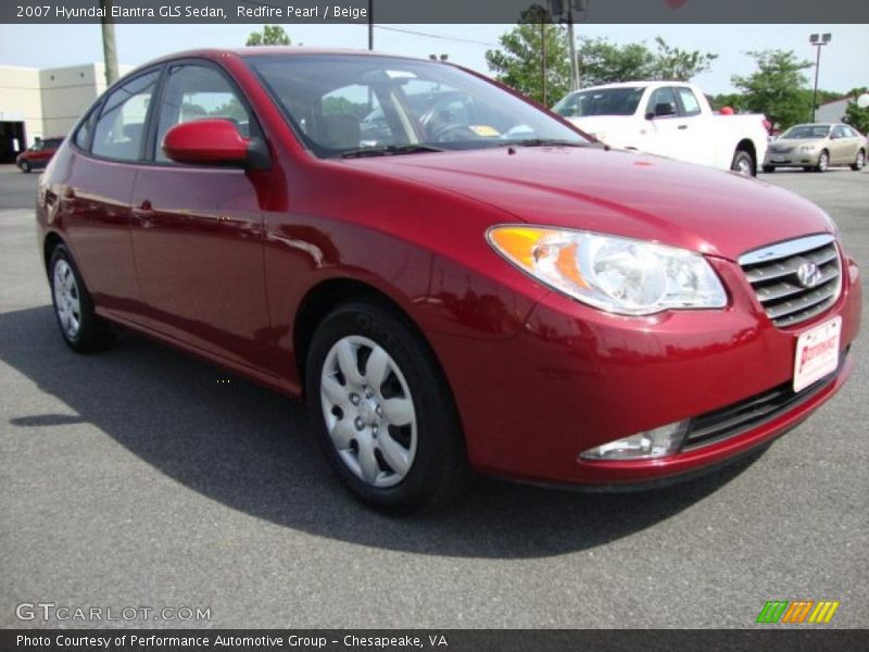 Redfire Pearl / Beige 2007 Hyundai Elantra GLS Sedan