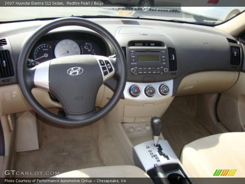 Redfire Pearl / Beige 2007 Hyundai Elantra GLS Sedan