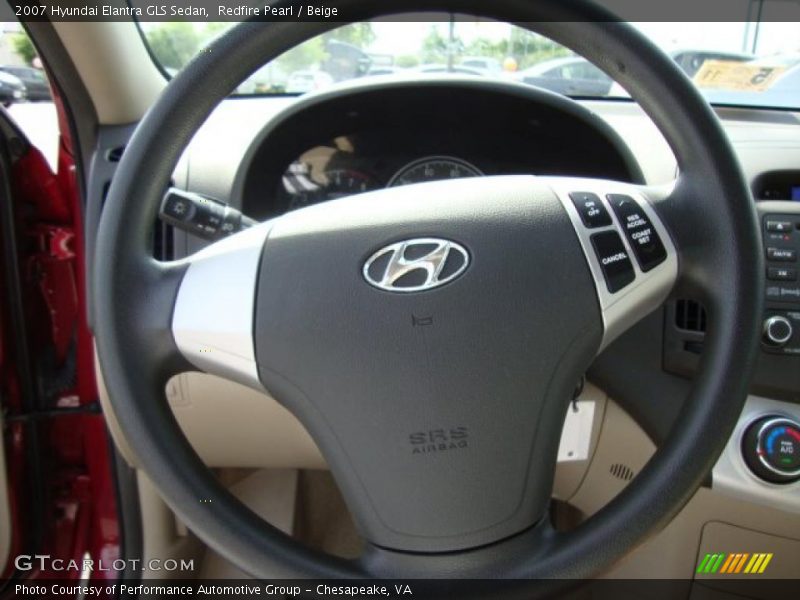 Redfire Pearl / Beige 2007 Hyundai Elantra GLS Sedan