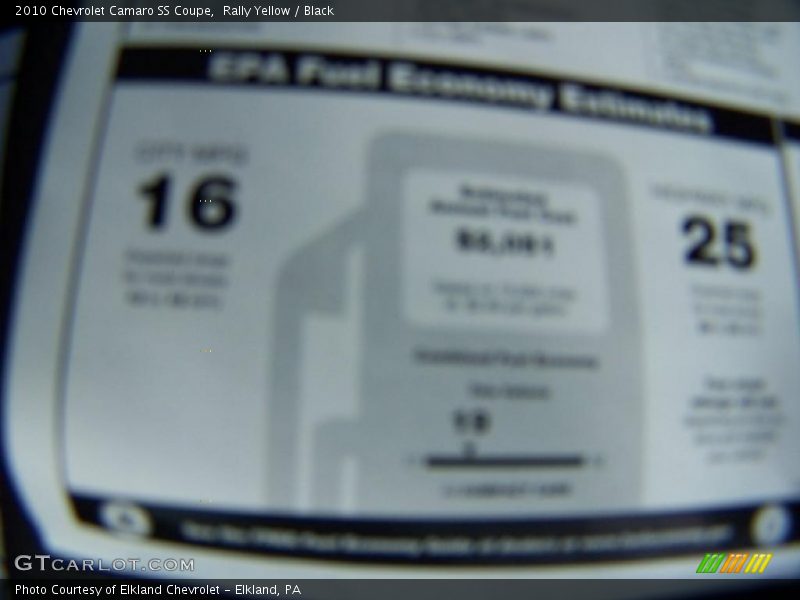 Rally Yellow / Black 2010 Chevrolet Camaro SS Coupe