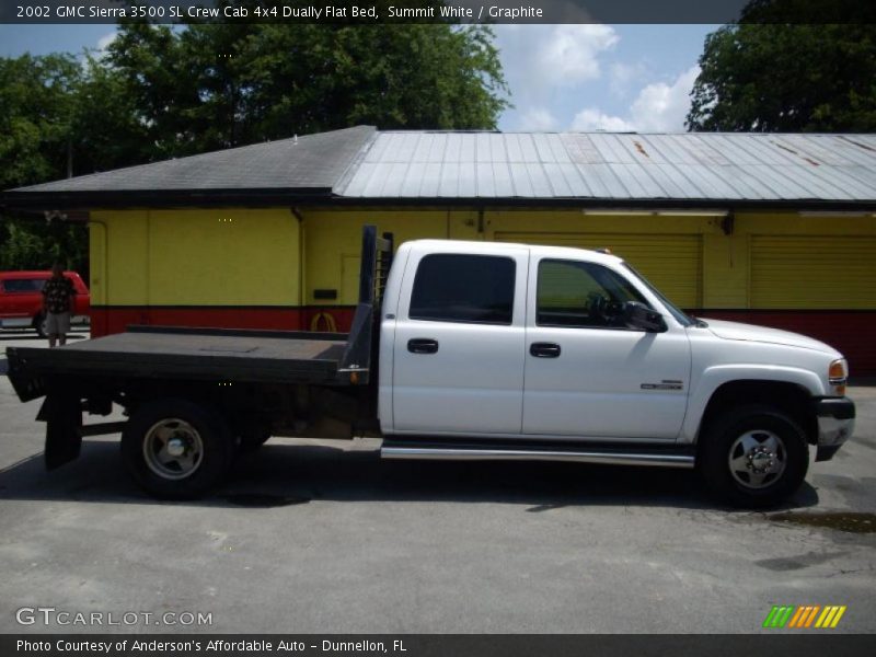 Summit White / Graphite 2002 GMC Sierra 3500 SL Crew Cab 4x4 Dually Flat Bed