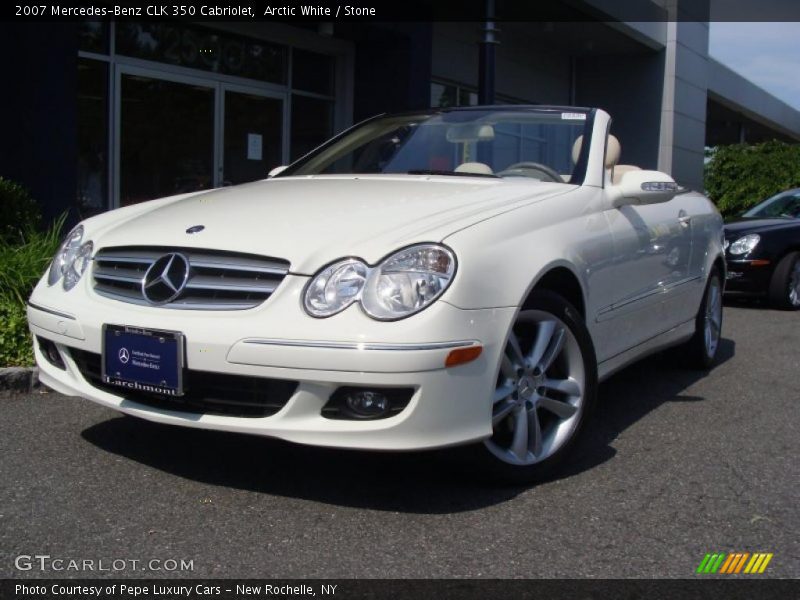 Arctic White / Stone 2007 Mercedes-Benz CLK 350 Cabriolet