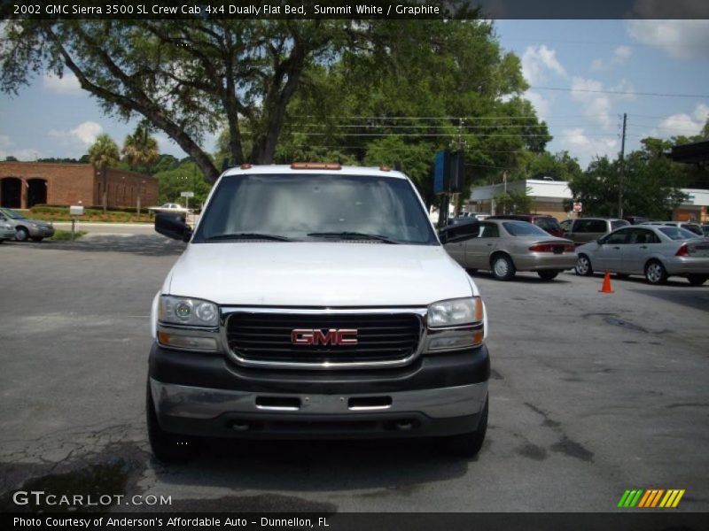 Summit White / Graphite 2002 GMC Sierra 3500 SL Crew Cab 4x4 Dually Flat Bed