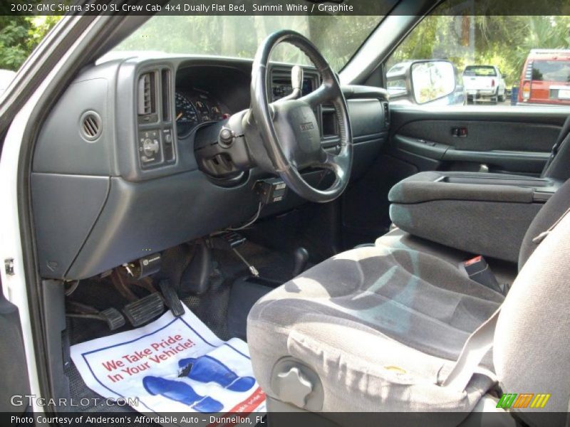 Summit White / Graphite 2002 GMC Sierra 3500 SL Crew Cab 4x4 Dually Flat Bed