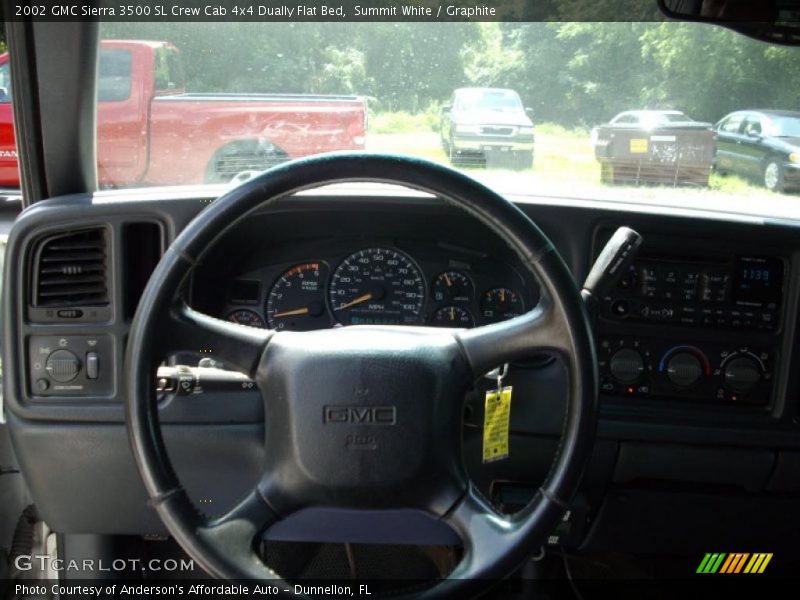 Summit White / Graphite 2002 GMC Sierra 3500 SL Crew Cab 4x4 Dually Flat Bed