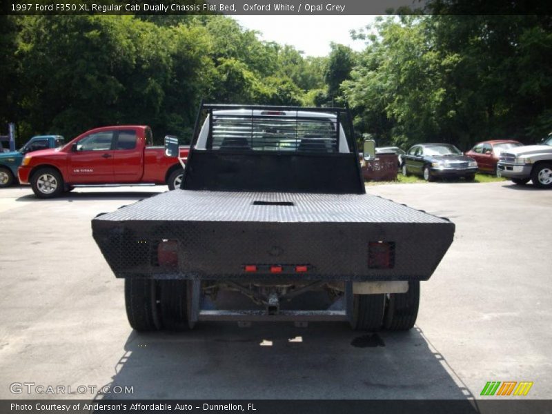 Oxford White / Opal Grey 1997 Ford F350 XL Regular Cab Dually Chassis Flat Bed